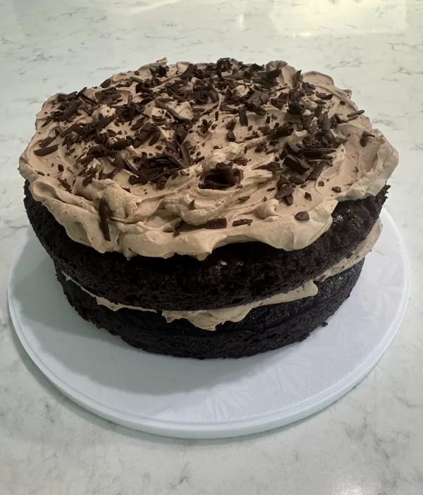 Chocolate Cake w/ Mascarpone Chocolate Mousse